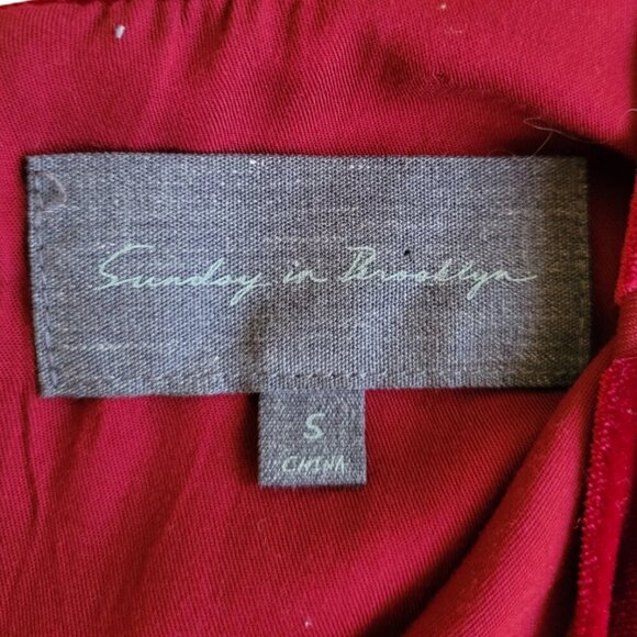 Anthropologie Sunday In Brooklyn **Burgundy Velvet Tank Size size S** - Picture 7 of 9